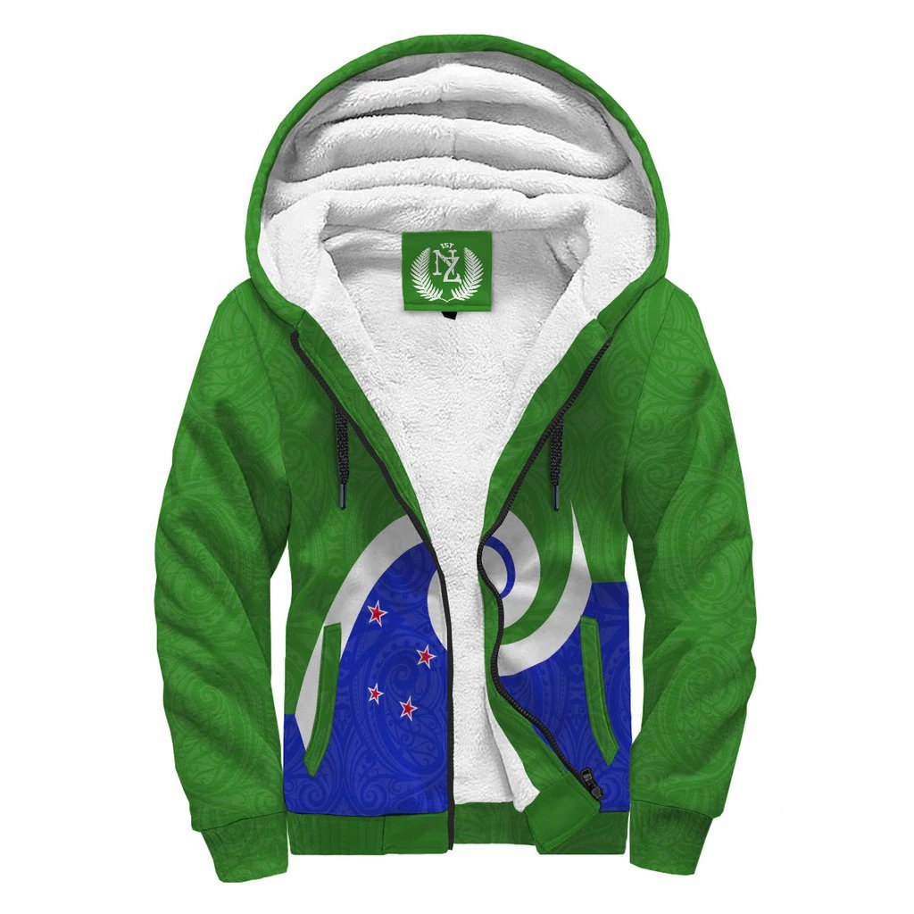 Koru Flag New Zealand Maori Sherpa Hoodie - Vibe Hoodie Shop