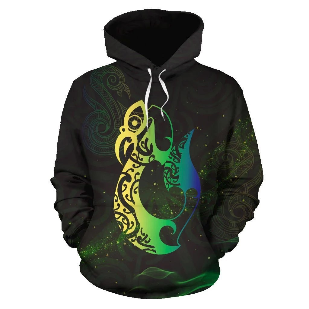 Light Maori Manaia New Zealand Hoodie - Green - Vibe Hoodie Shop