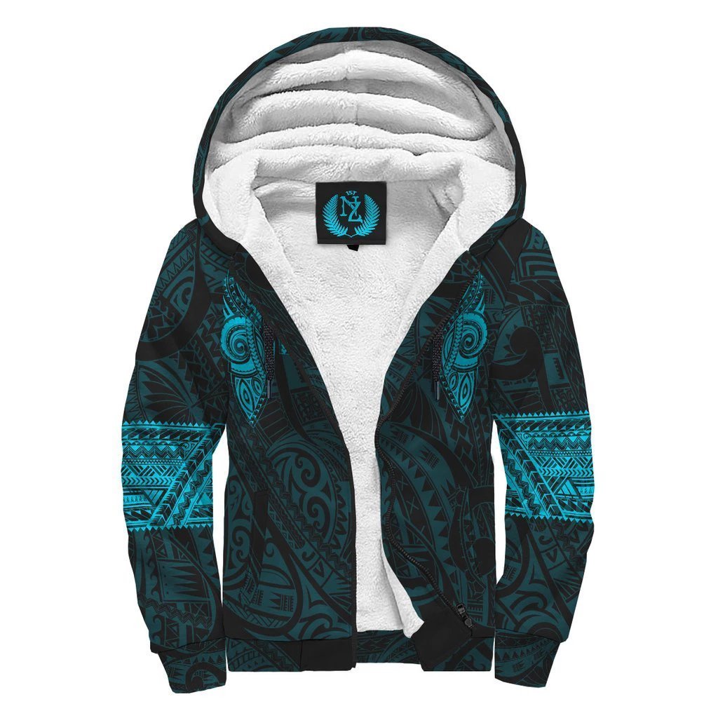 Maori Hoodie, New Zealand Tattoo All Over Print Sherpa Hoodie - Vibe Hoodie Shop