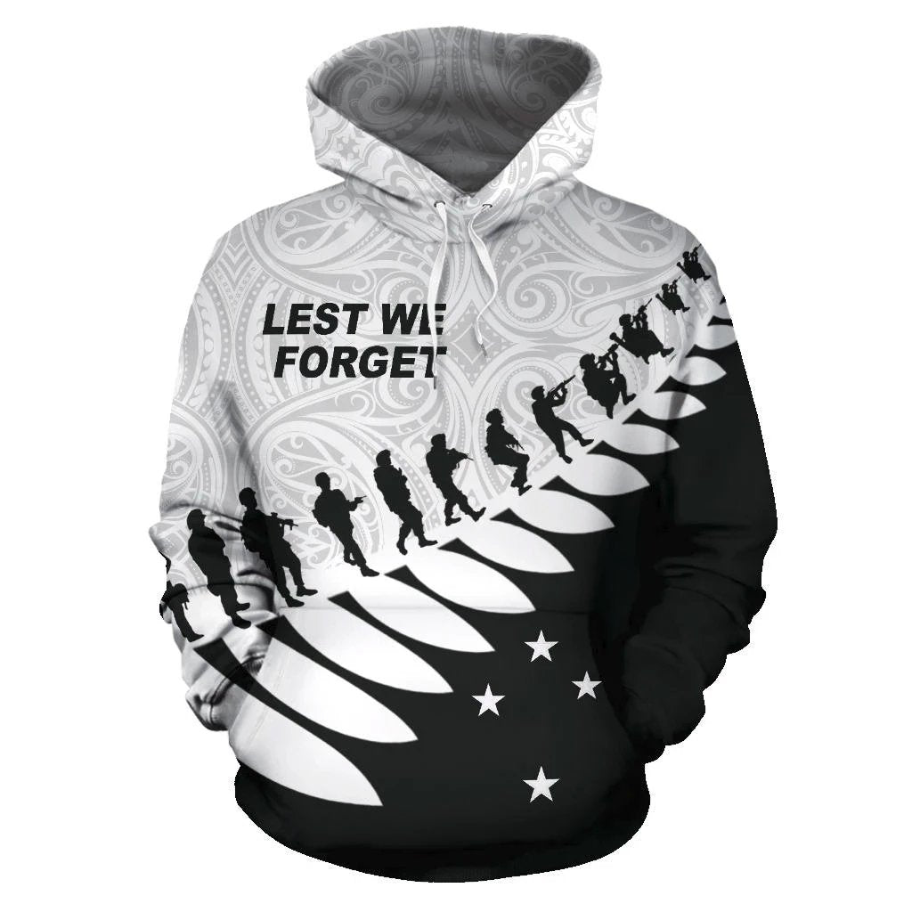 New Zealand ANZAC Hoodie, Lest We Forget Poppies Maori Pullover Hoodie - Vibe Hoodie Shop