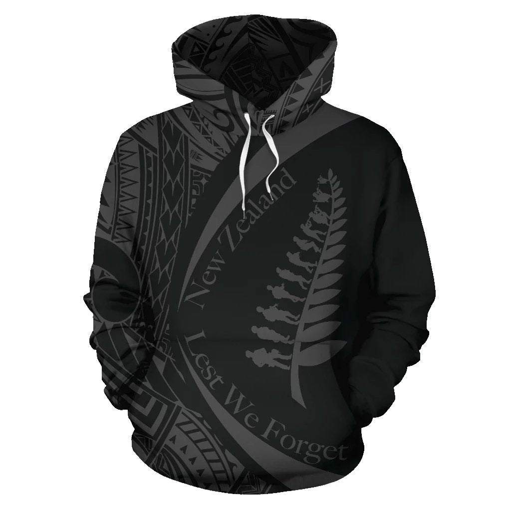 New Zealand ANZAC Hoodie, Lest We Forget Maori Pullover Hoodie - Vibe Hoodie Shop