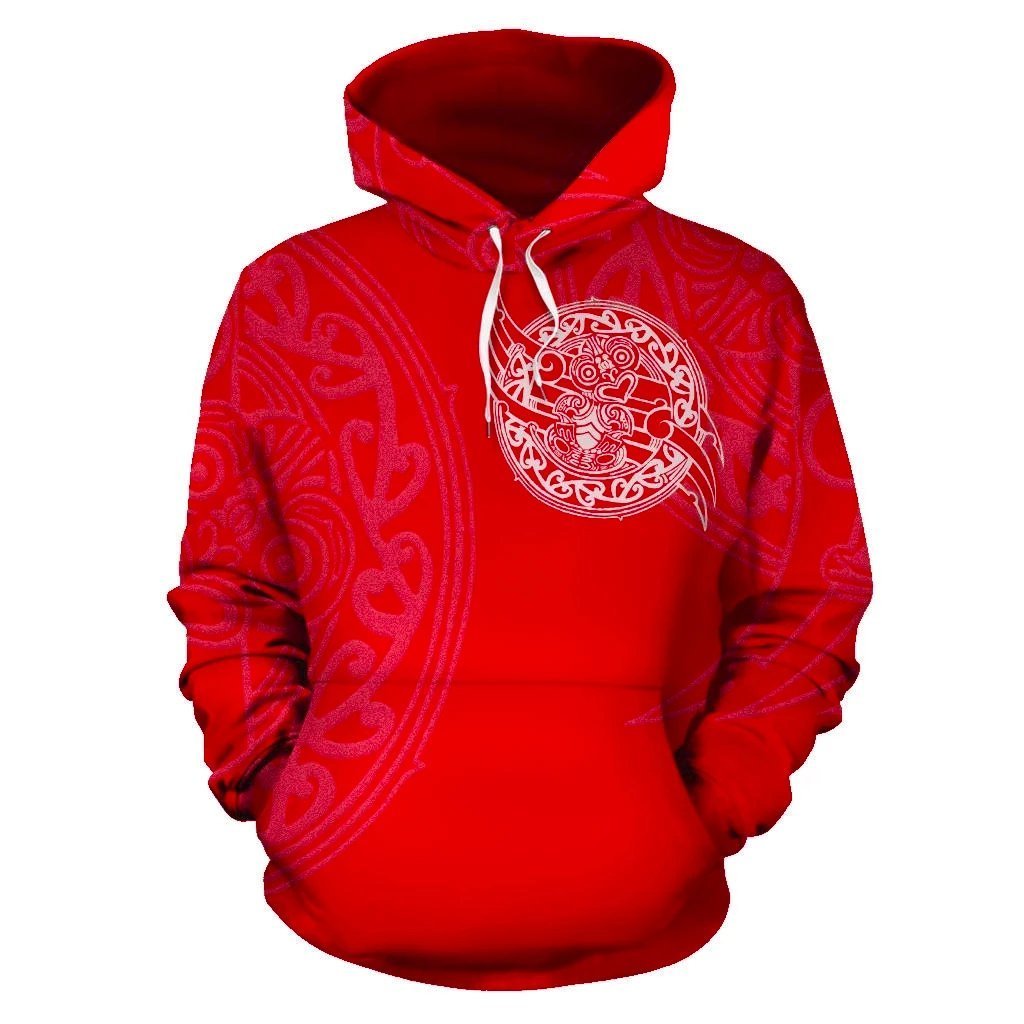 Maori Tiki New Zealand Hoodie Red - Vibe Hoodie Shop