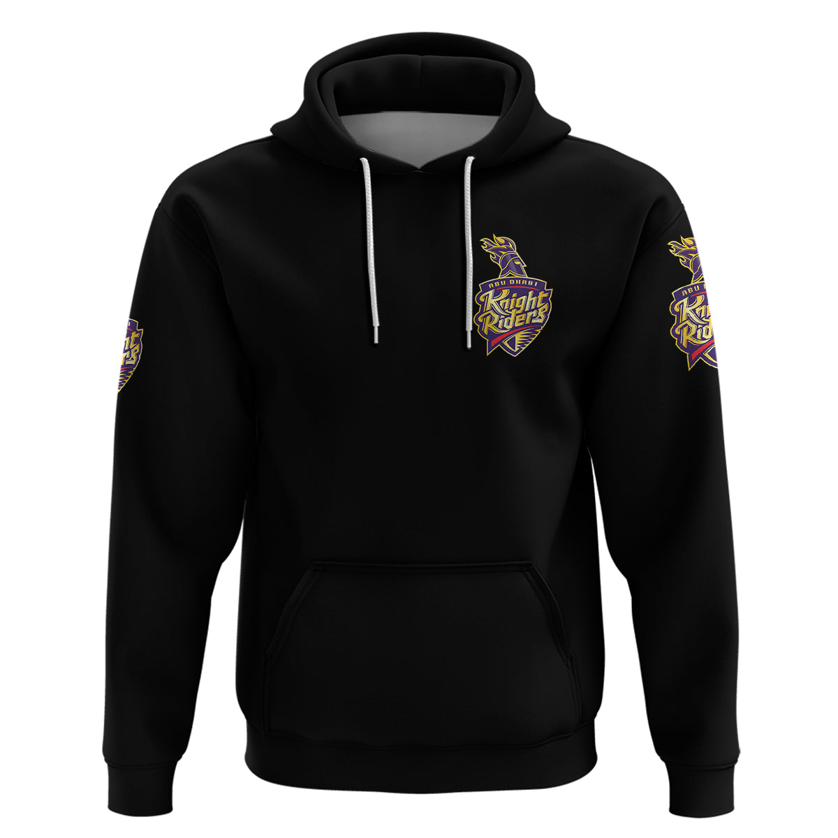 (Custom Personalised) Abu Dhabi Knight Riders ILT20 ADKR Cricket Simplified Vibes - Black Hoodie LT8 - Vibe Hoodie Shop