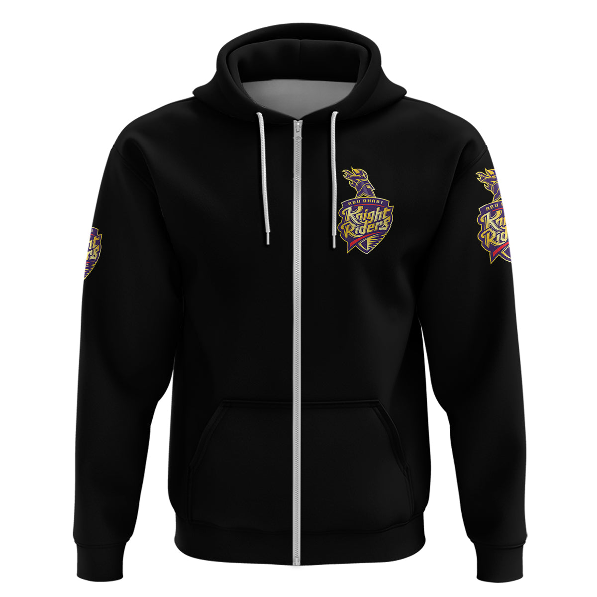(Custom Personalised) Abu Dhabi Knight Riders ILT20 ADKR Cricket Simplified Vibes - Black Hoodie LT8 - Vibe Hoodie Shop