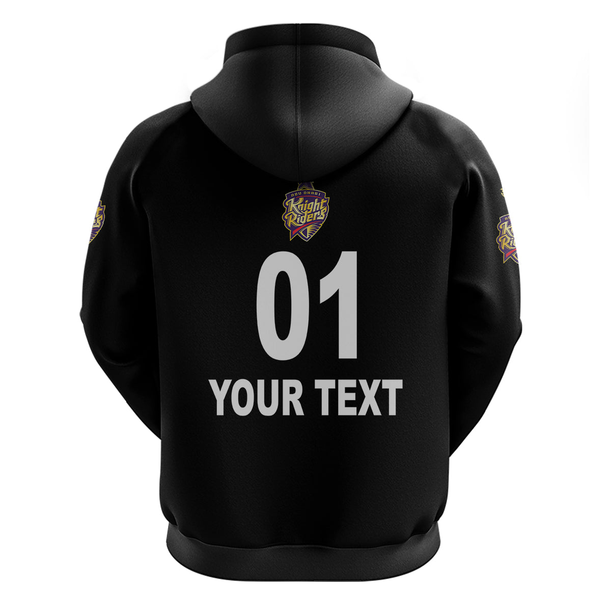 (Custom Personalised) Abu Dhabi Knight Riders ILT20 ADKR Cricket Simplified Vibes - Black Hoodie LT8 - Vibe Hoodie Shop