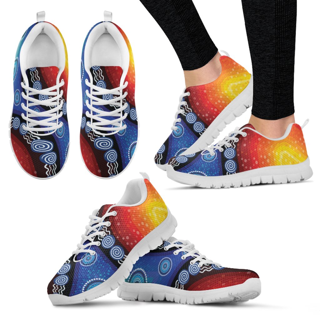 Sneakers - Aboriginal Color Dot Painting - Vibe Hoodie Shop