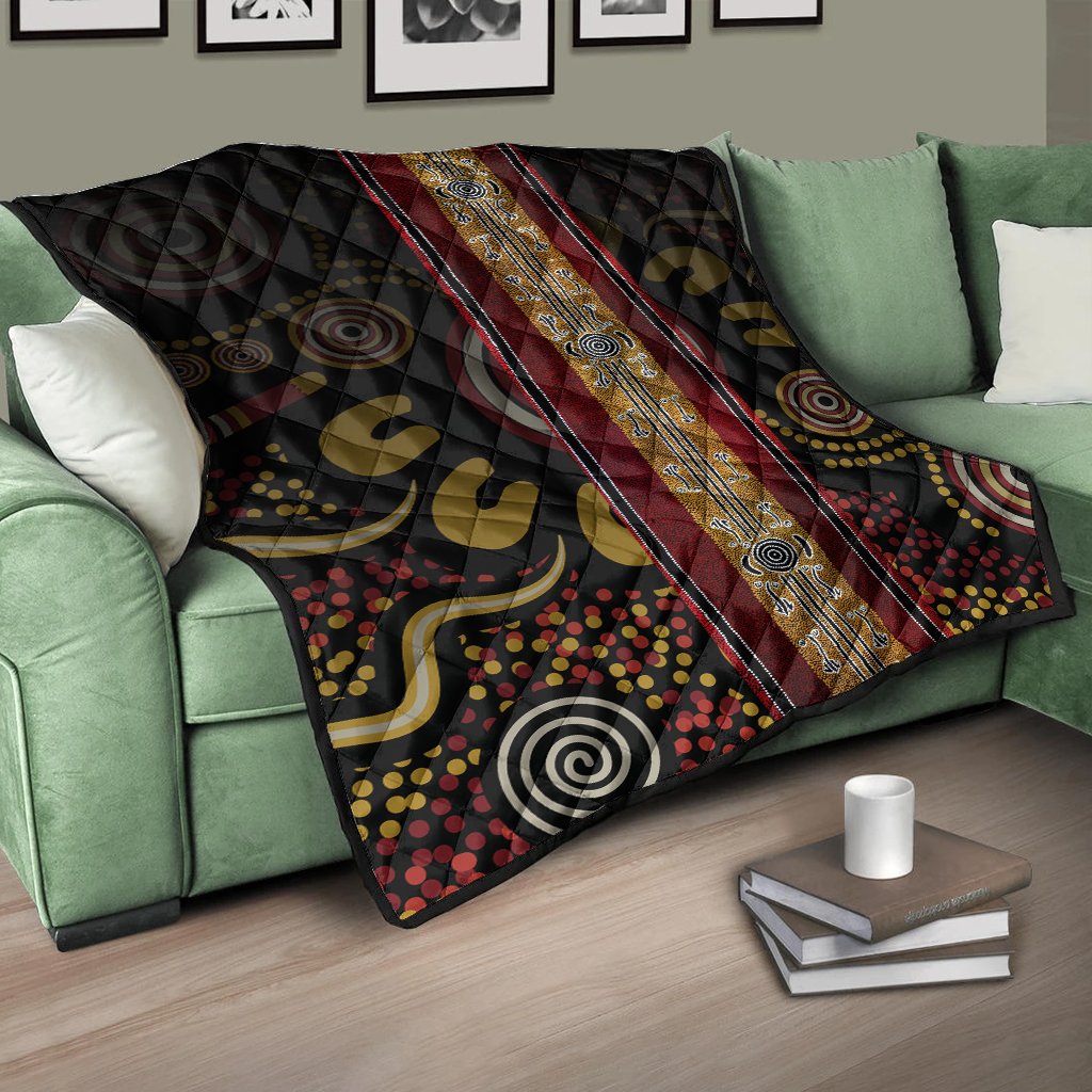 Quilt - Aboriginal Dot Panting Art Stripe Lines - Vibe Hoodie Shop