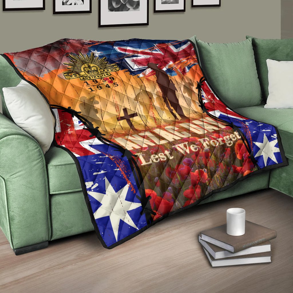 Australia ANZAC Day 2021 Premium Quilt - ANZAC Day Commemoration 1939 - 1945 - Vibe Hoodie Shop