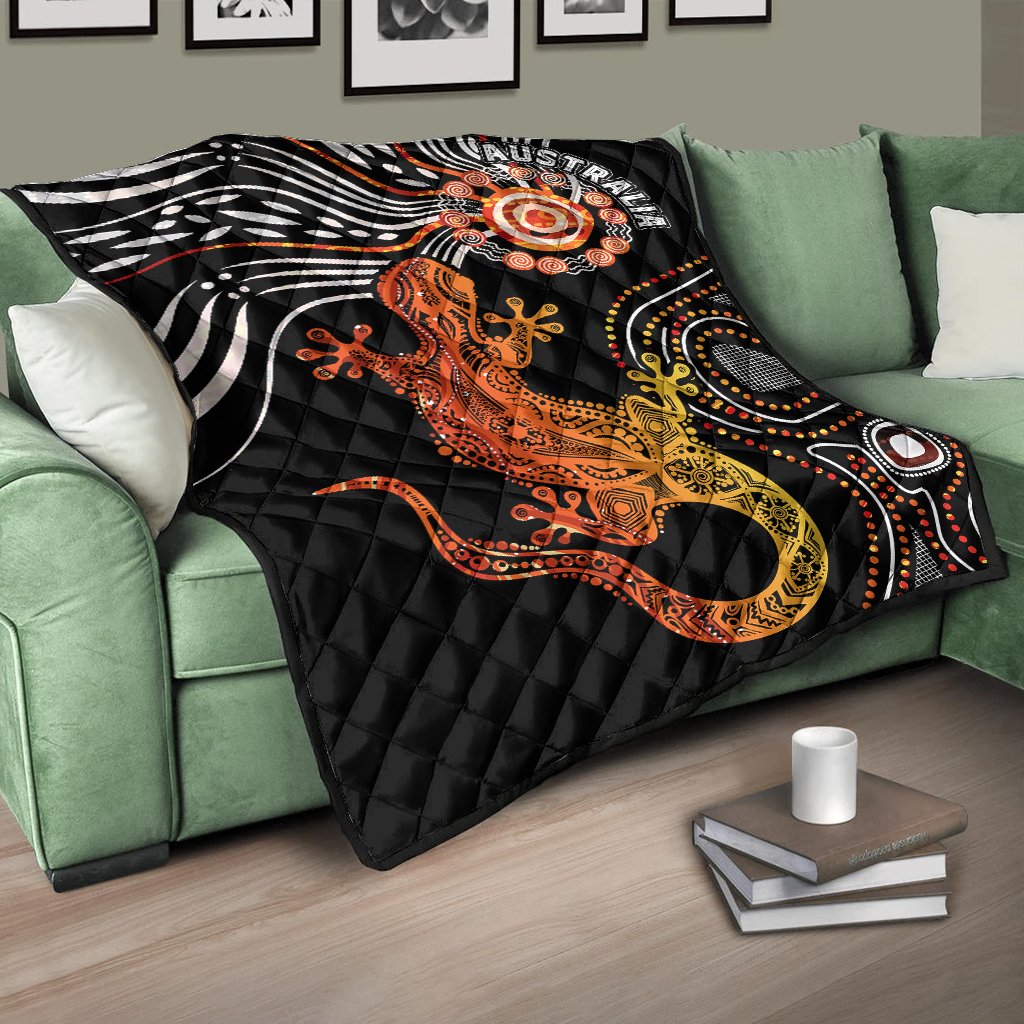 Aboriginal Premium Quilt - Lizard Sunshine - Vibe Hoodie Shop