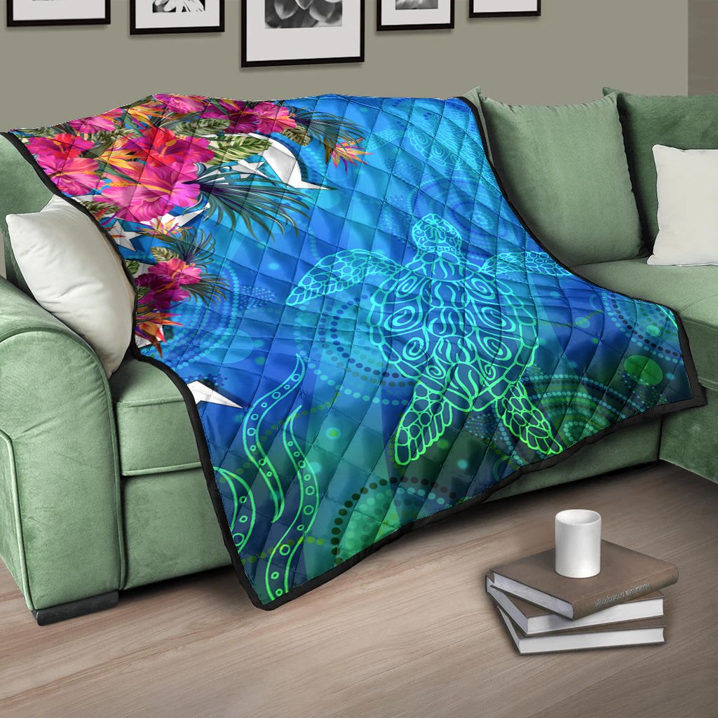 Premium Quilts - Torres Strait Blue Sea With Hibiscus - Vibe Hoodie Shop