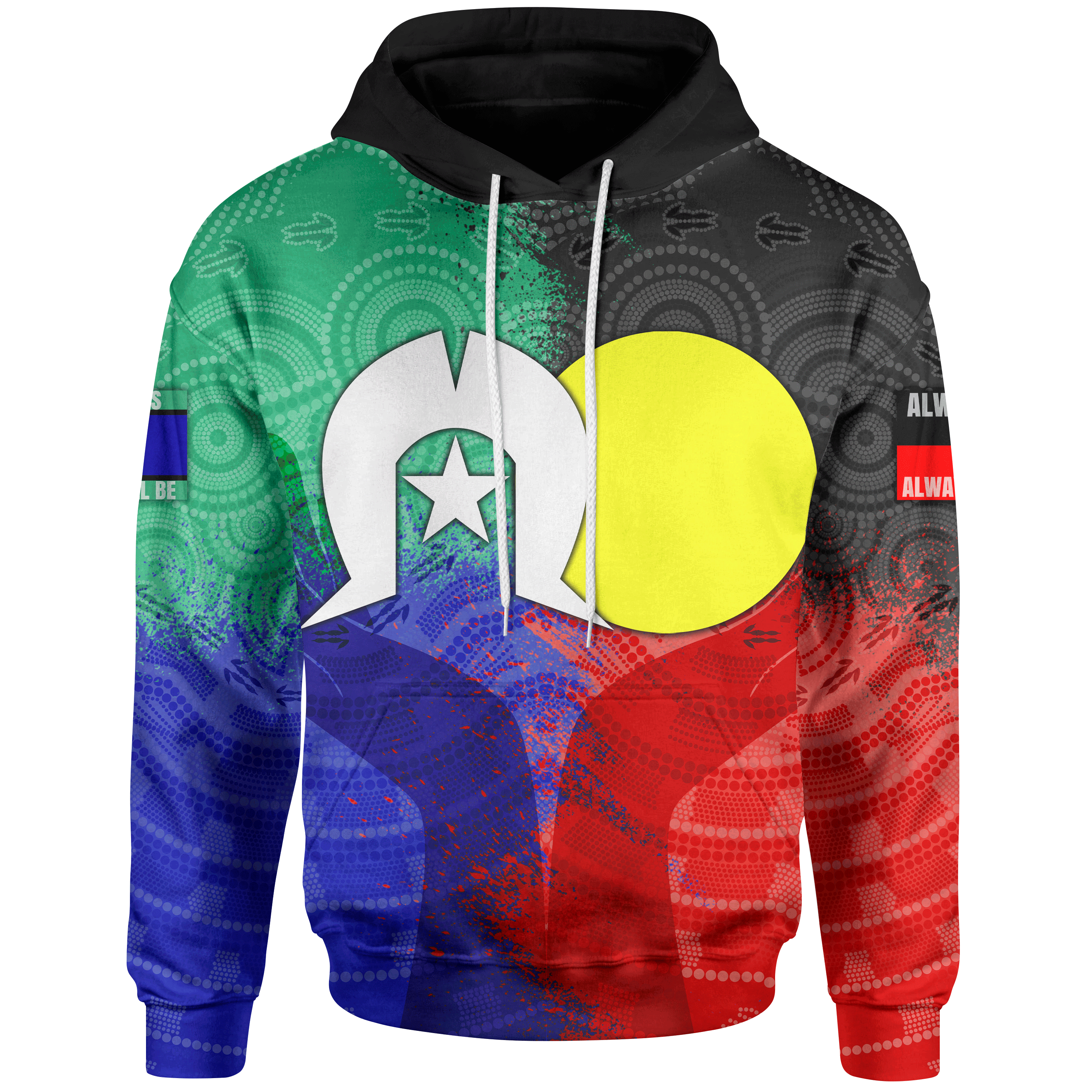 Aboriginal Hoodie, Australia NAIDOC Week Indigenous Flag Style - Vibe Hoodie Shop