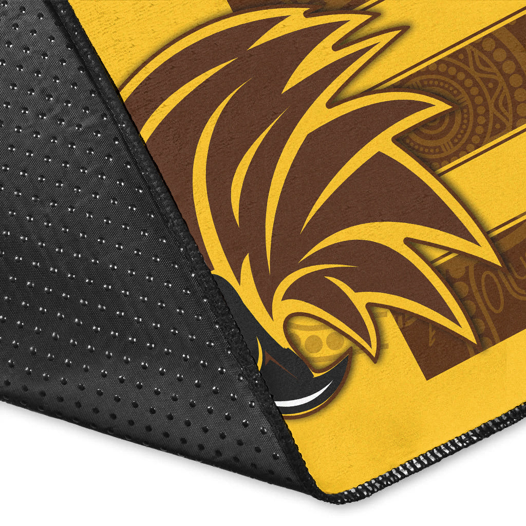 Hawks Indigenous Area Rug Hawthorn Football - Vibe Hoodie Shop