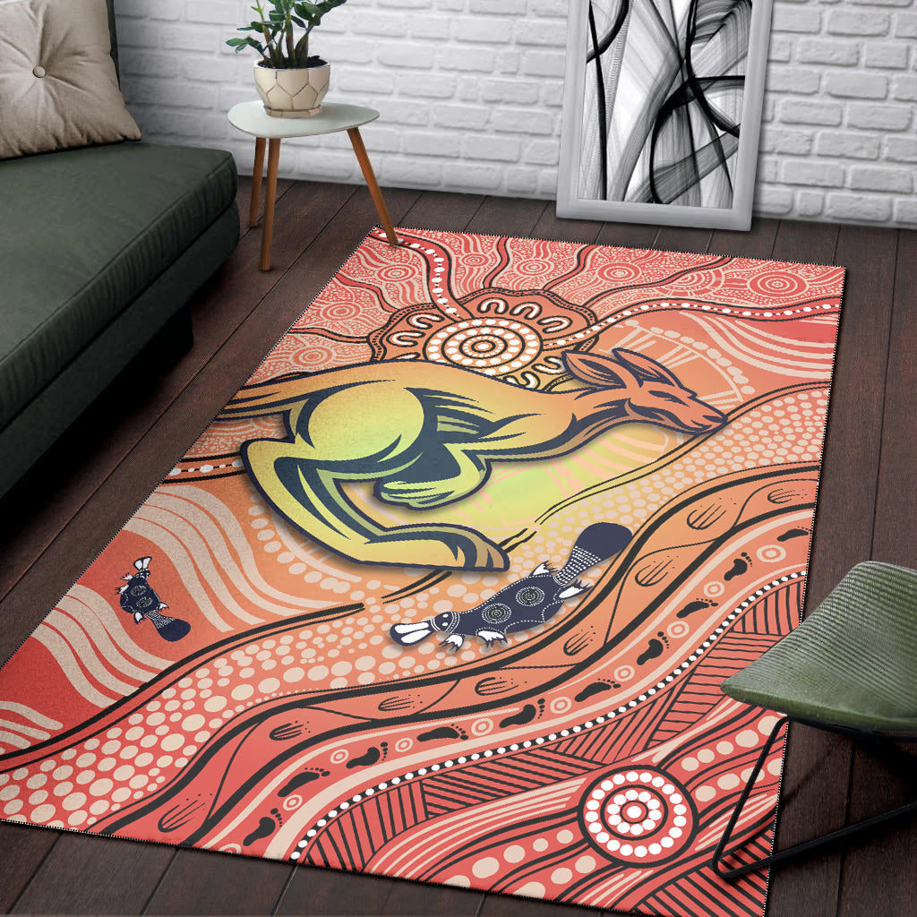 Kangaroos Indigenous Area Rug Beautiful Life - Vibe Hoodie Shop