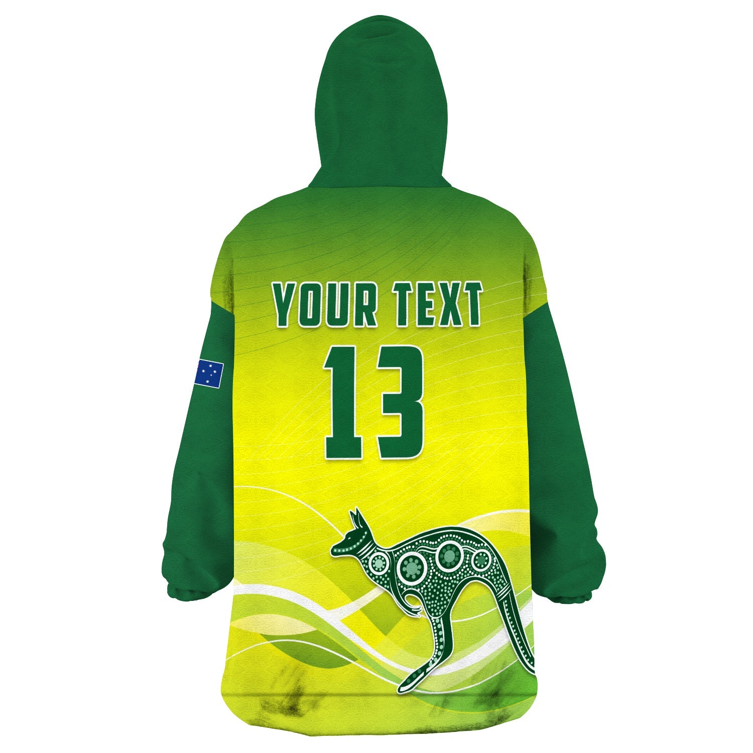 (Custom Text and Number) Cricket Australia Wearable Blanket Hoodie Simple Style - Vibe Hoodie Shop