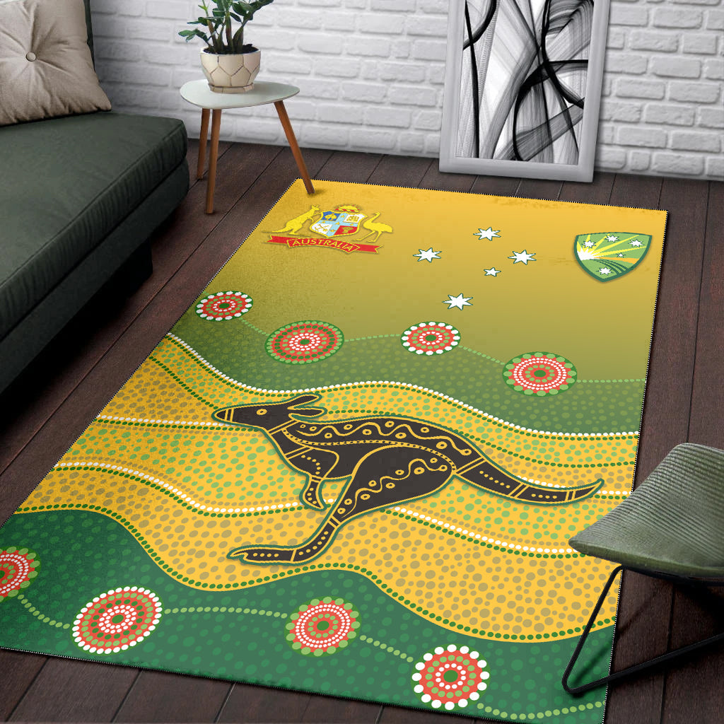 Cricket Australia Area Rug Indigenous Kangaroo - Vibe Hoodie Shop