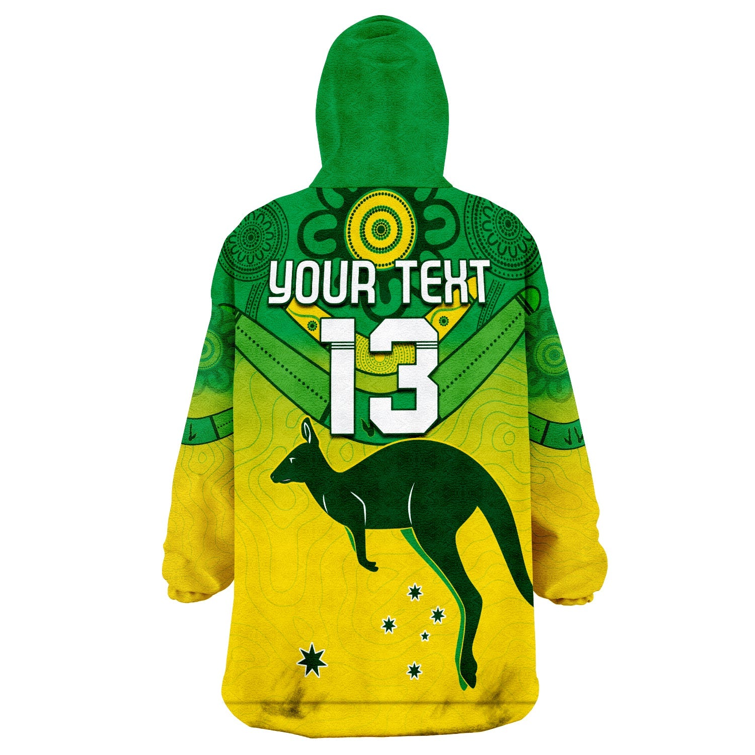 (Custom Text and Number) Australia Soccer Wearable Blanket Hoodie World Cup Socceroos We Are Champions - Vibe Hoodie Shop