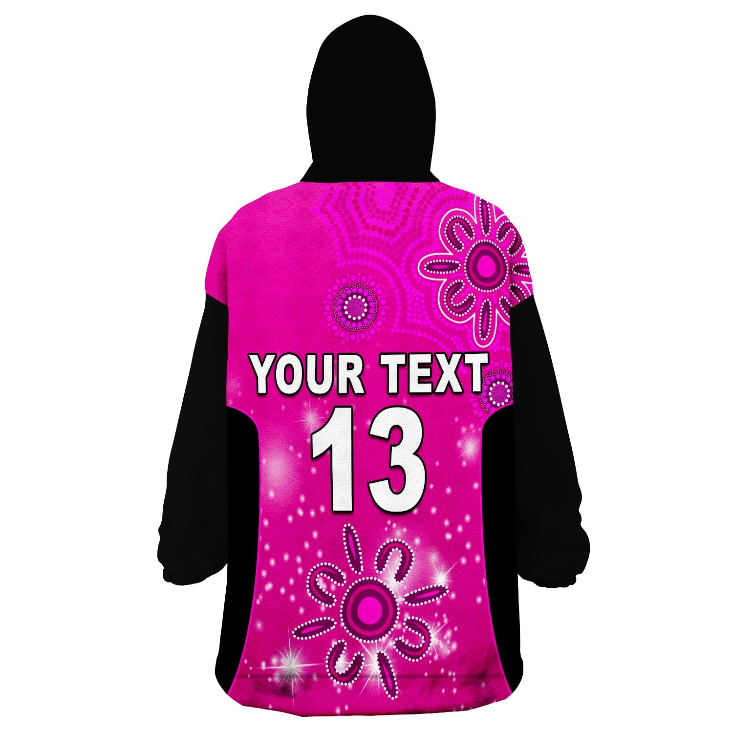(Custom Text and Number) Sydney Sixers Wearable Blanket Hoodie Cricket Australia Aboriginal - Vibe Hoodie Shop