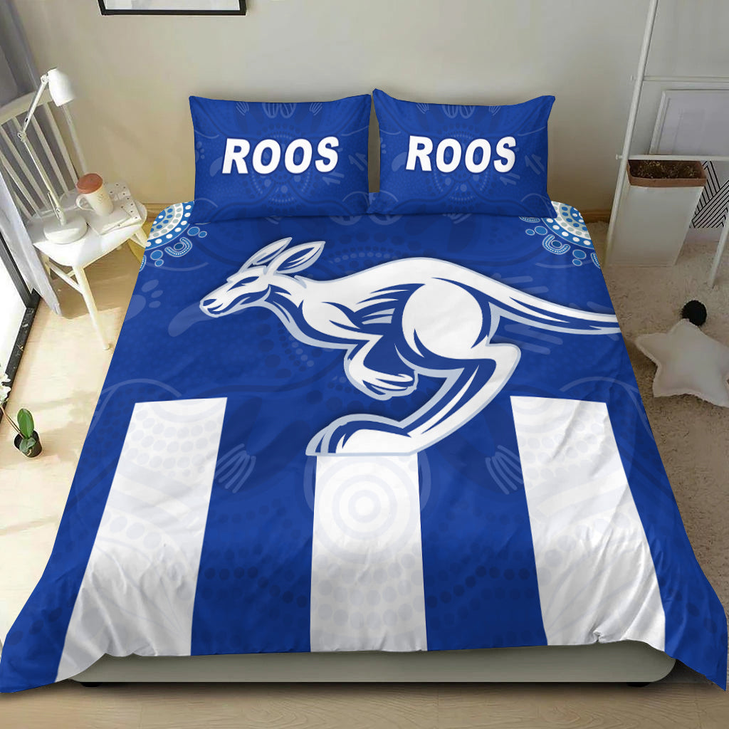 Roos Football North Melbourne Bedding Set Simple Indigenous - Vibe Hoodie Shop