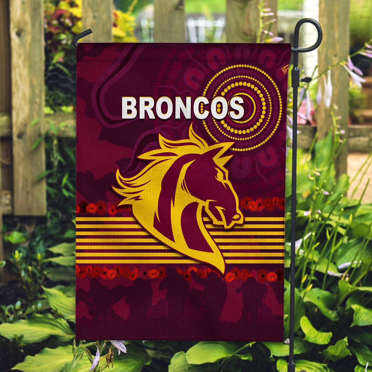 Broncos ANZAC Day Flag Aboriginal Lest We Forget Ver.01 - Vibe Hoodie Shop