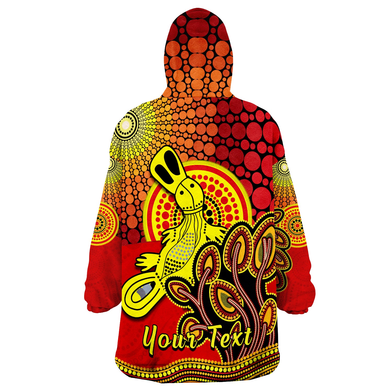 (Custom Personalised) Aboriginal Platypus Tree On The Hill Sunshine Wearable Blanket Hoodie - Vibe Hoodie Shop