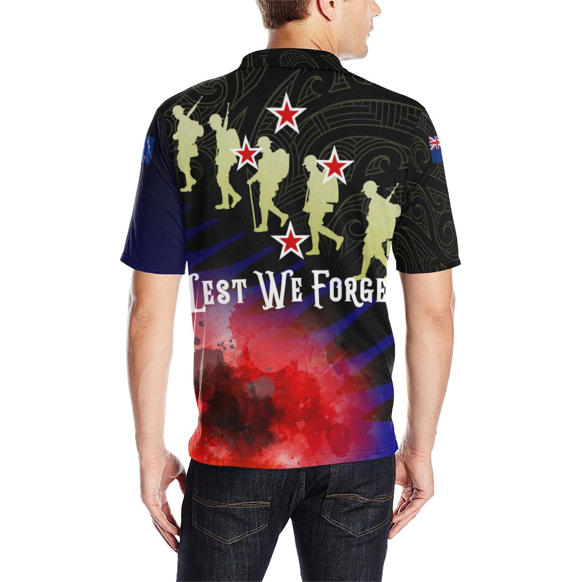 Lest We Forget Men's All Over Print Polo Shirt - Vibe Hoodie Shop