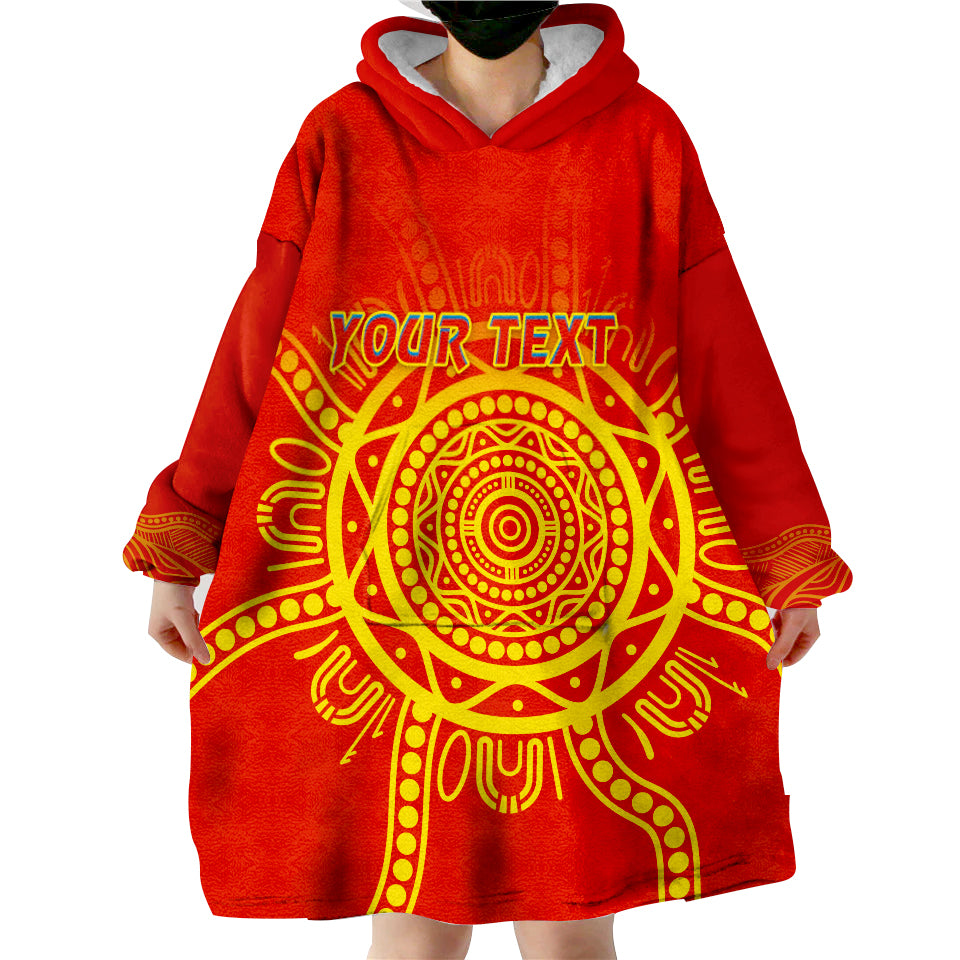 (Custom Personalised) Suns Football Simple Gold Coast Wearable Blanket Hoodie - Vibe Hoodie Shop