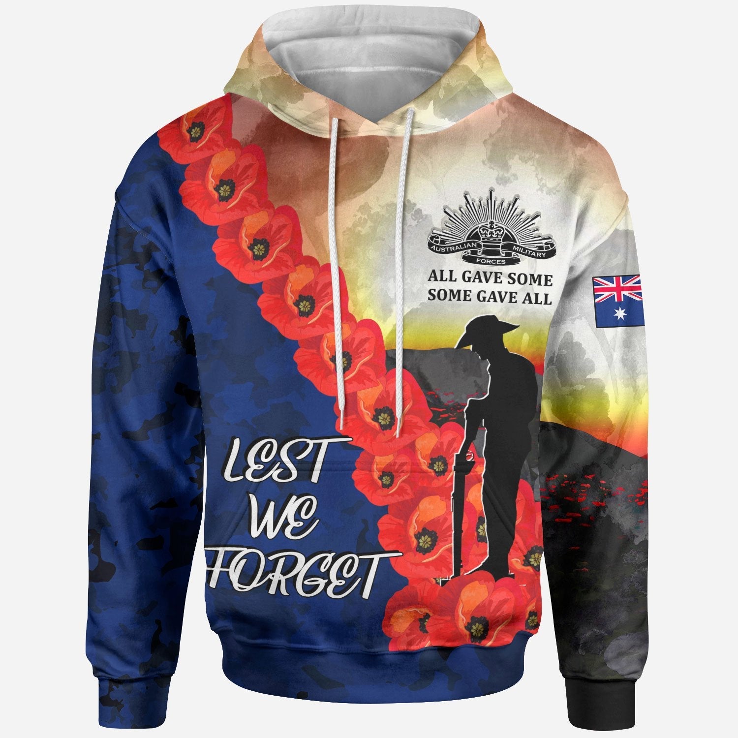 ANZAC Lest We Forget Hoodie - All Gave Some, Some Gave All - - Vibe Hoodie Shop