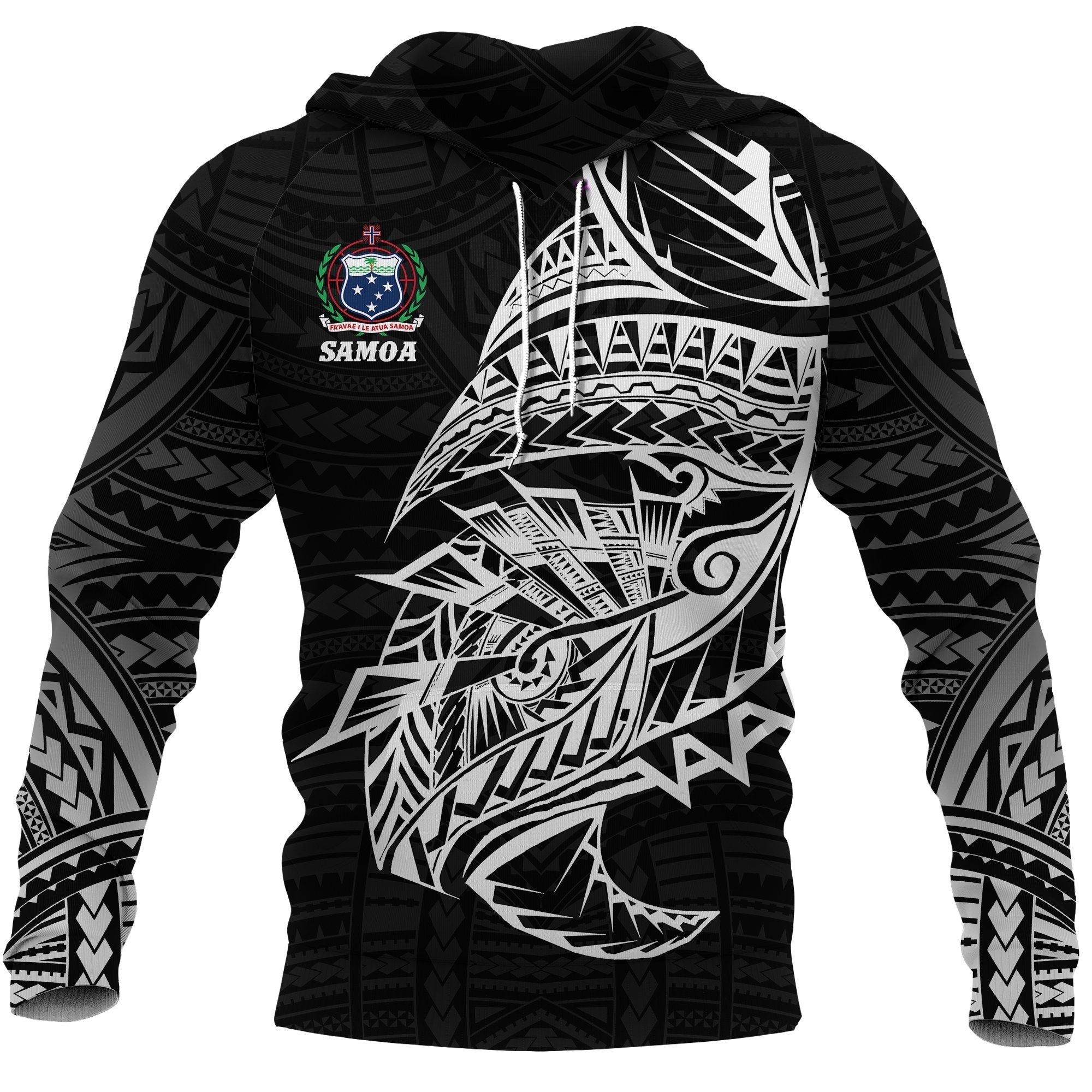 Samoa Tattoo Rugby Style Hoodie Black - Vibe Hoodie Shop