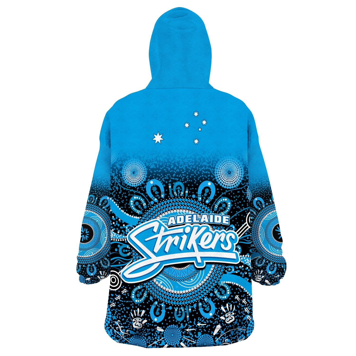 Adelaide Strikers Wearable Blanket Hoodie Aboriginal Sunshine - Vibe Hoodie Shop