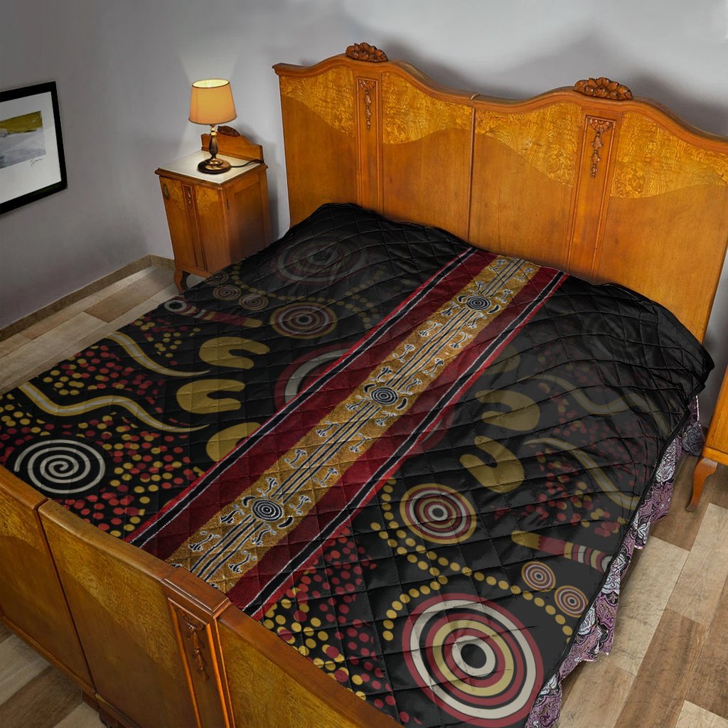 Quilt - Aboriginal Dot Panting Art Stripe Lines - Vibe Hoodie Shop