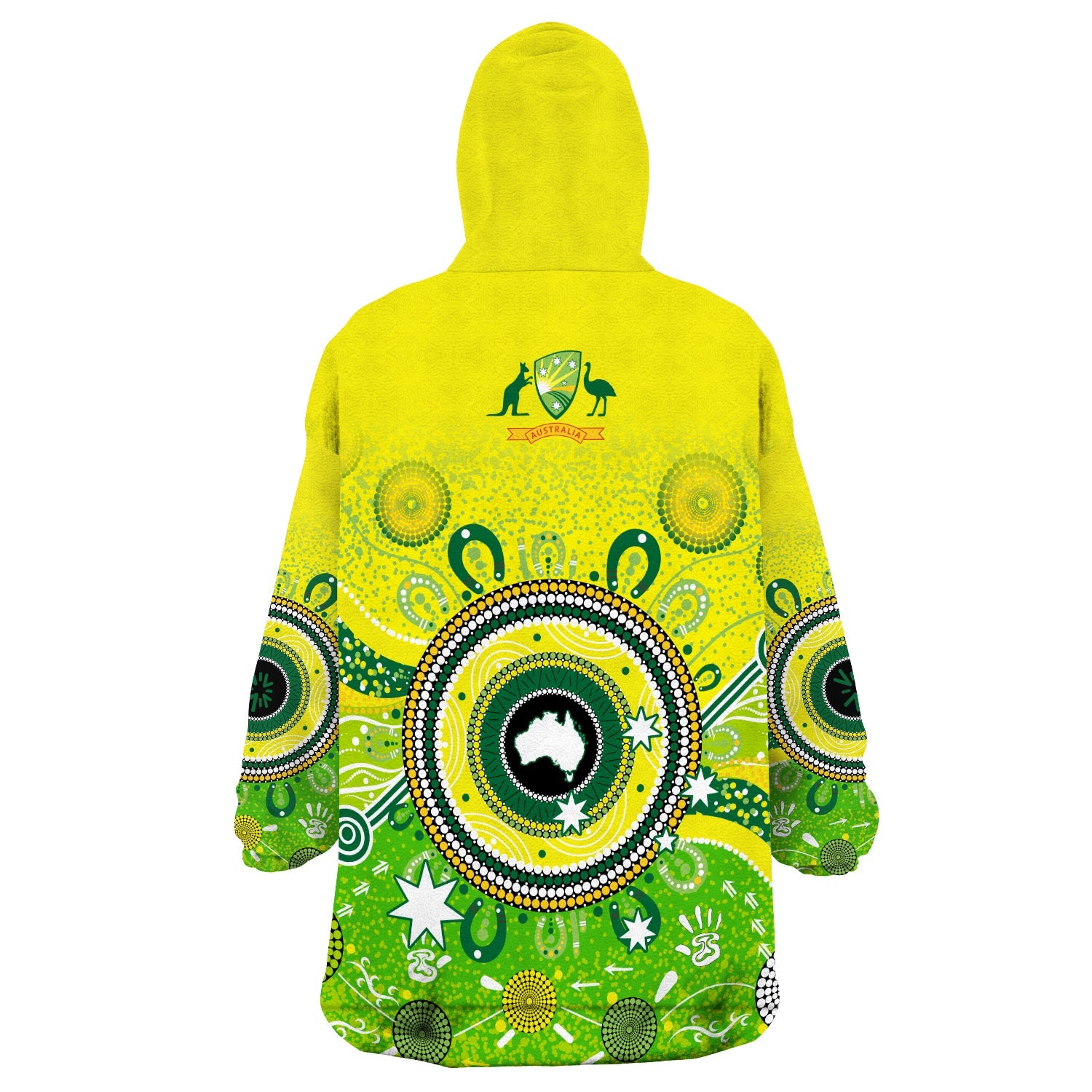 Australia Cricket Wearable Blanket Hoodie Aboriginal National Color Champion - Vibe Hoodie Shop
