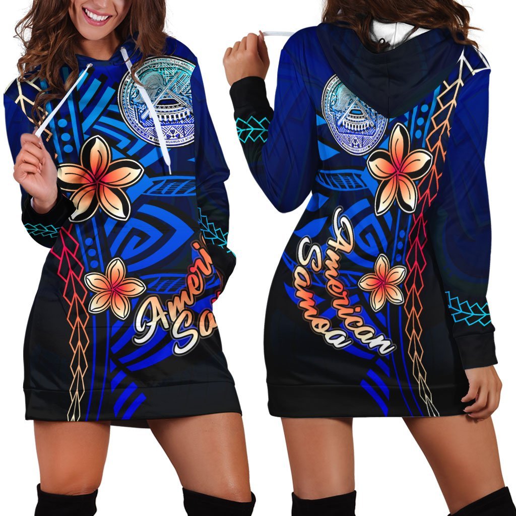 American Samoa Hoodie Dress - Vintage Tribal Mountain - Vibe Hoodie Shop