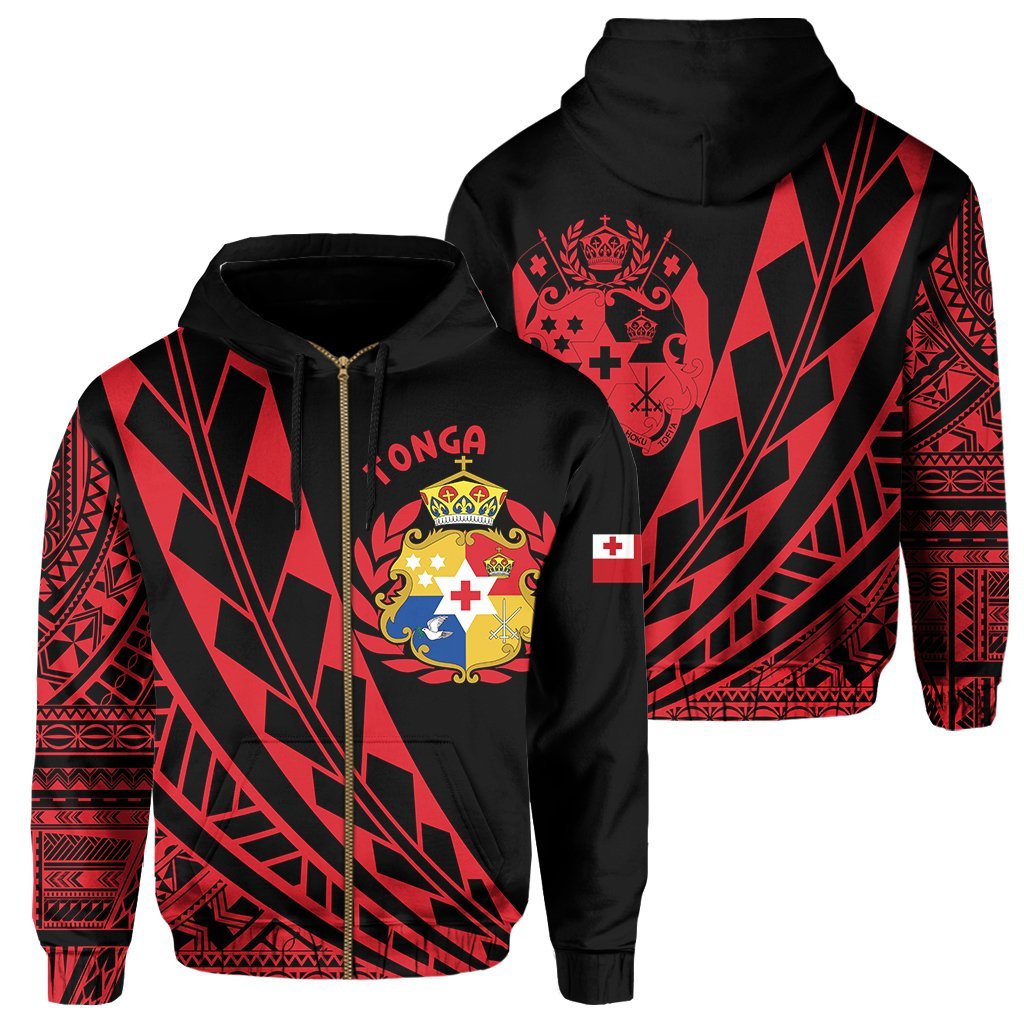 Tonga Zip Hoodie - Nesian Red - Vibe Hoodie Shop