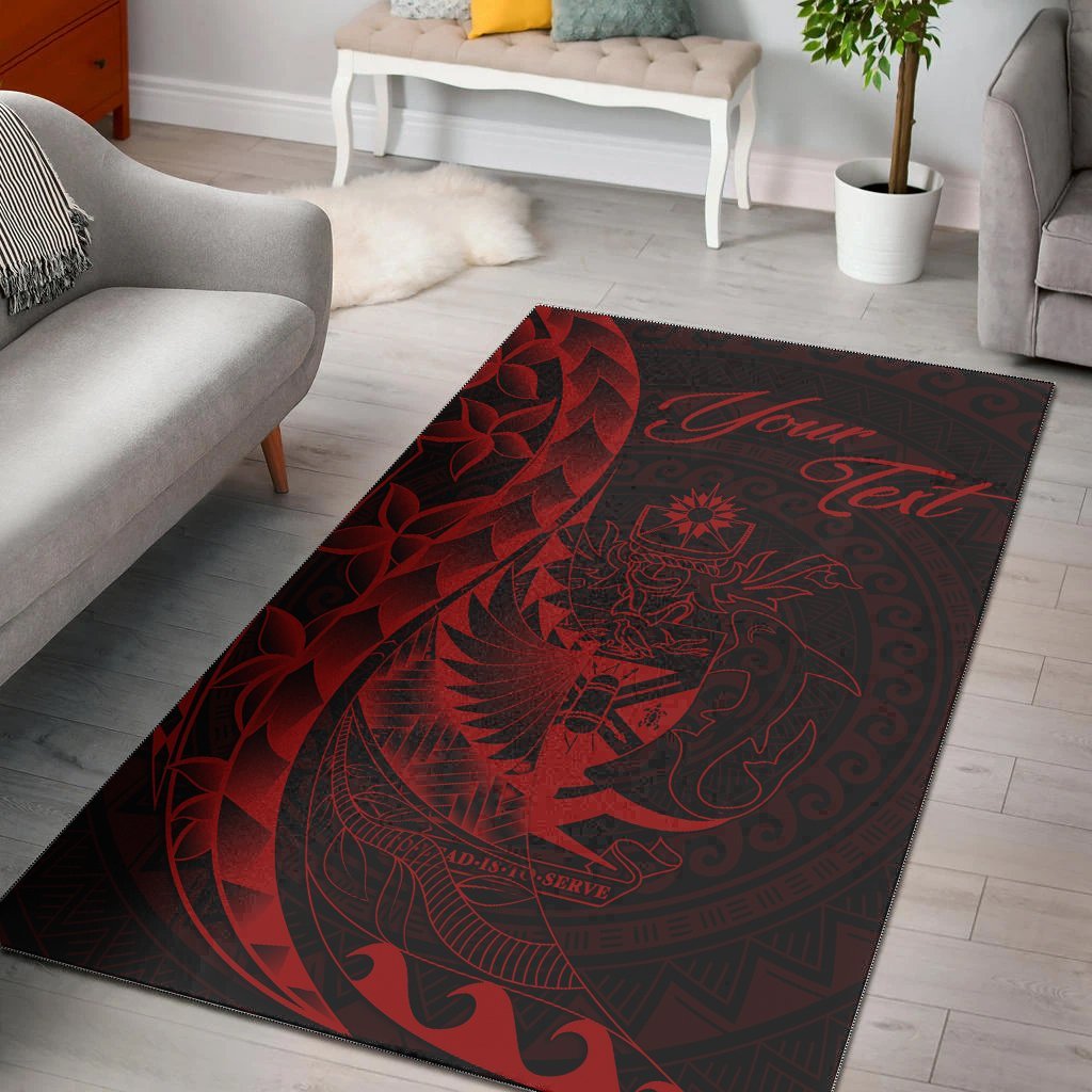 Solomon Islands Area Rug - Custom Personalised Polynesian Pattern Style Red Color - Vibe Hoodie Shop