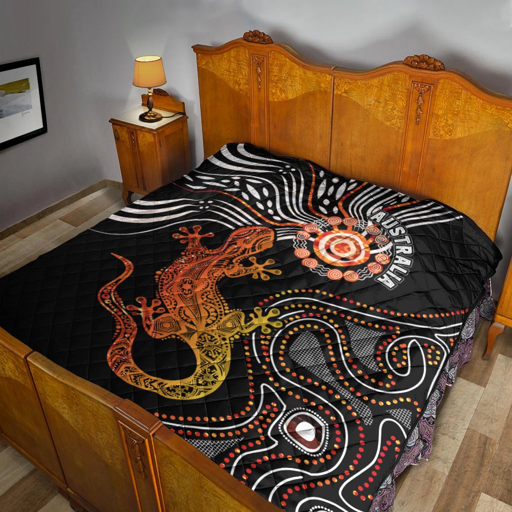Aboriginal Premium Quilt - Lizard Sunshine - Vibe Hoodie Shop