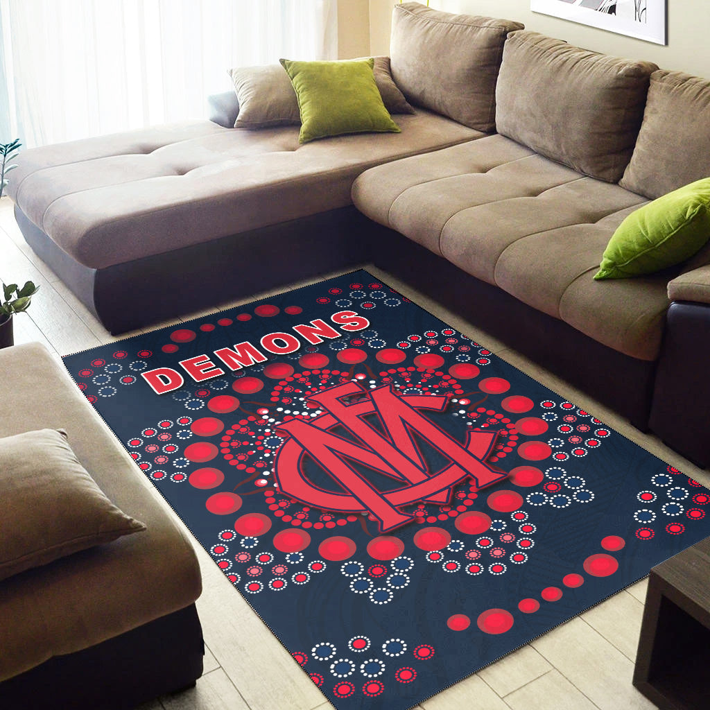 Demons Football Area Rug Melbourne Indigenous - Vibe Hoodie Shop