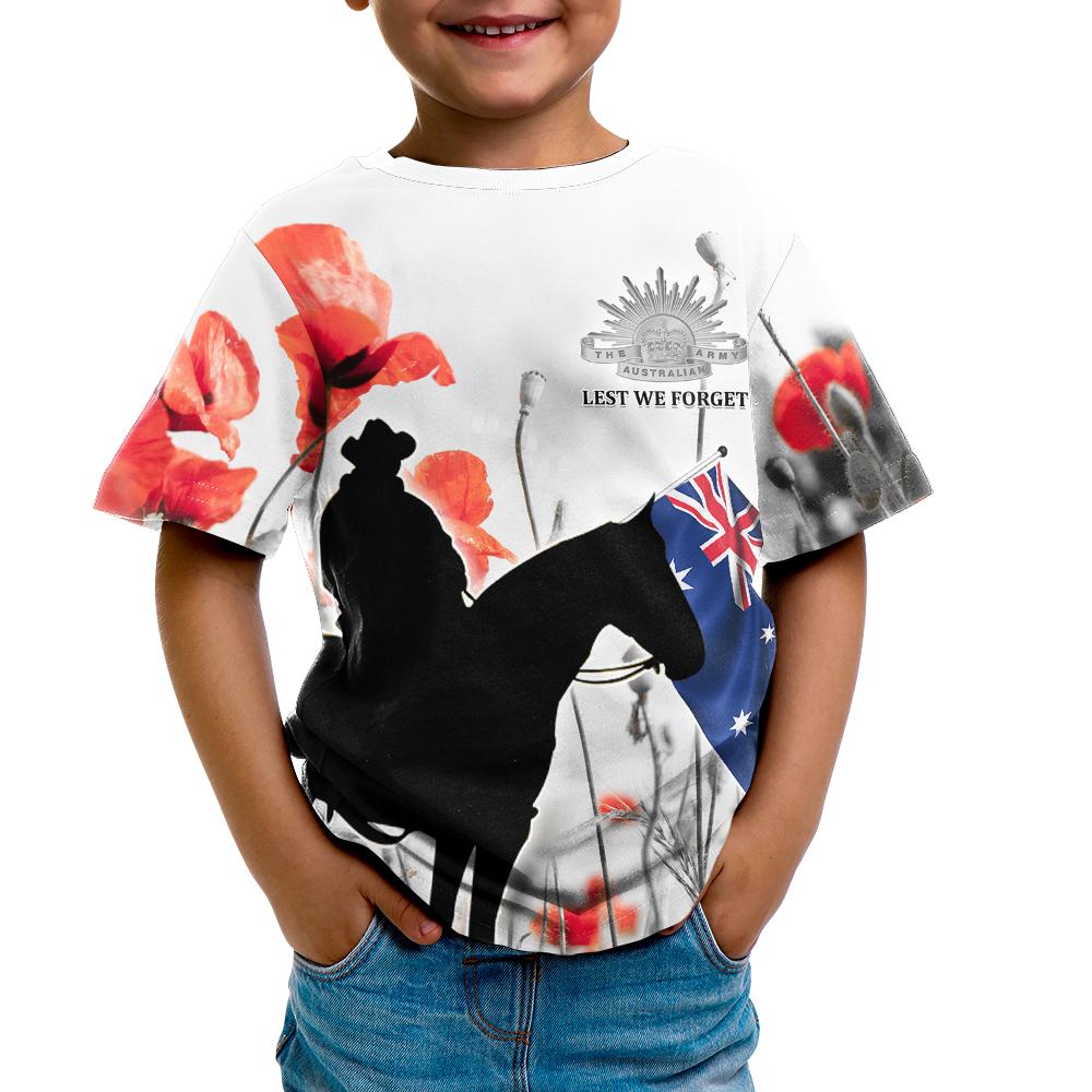 ANZAC Lest We Forget Kid T shirts - Australian Light Horse - Vibe Hoodie Shop