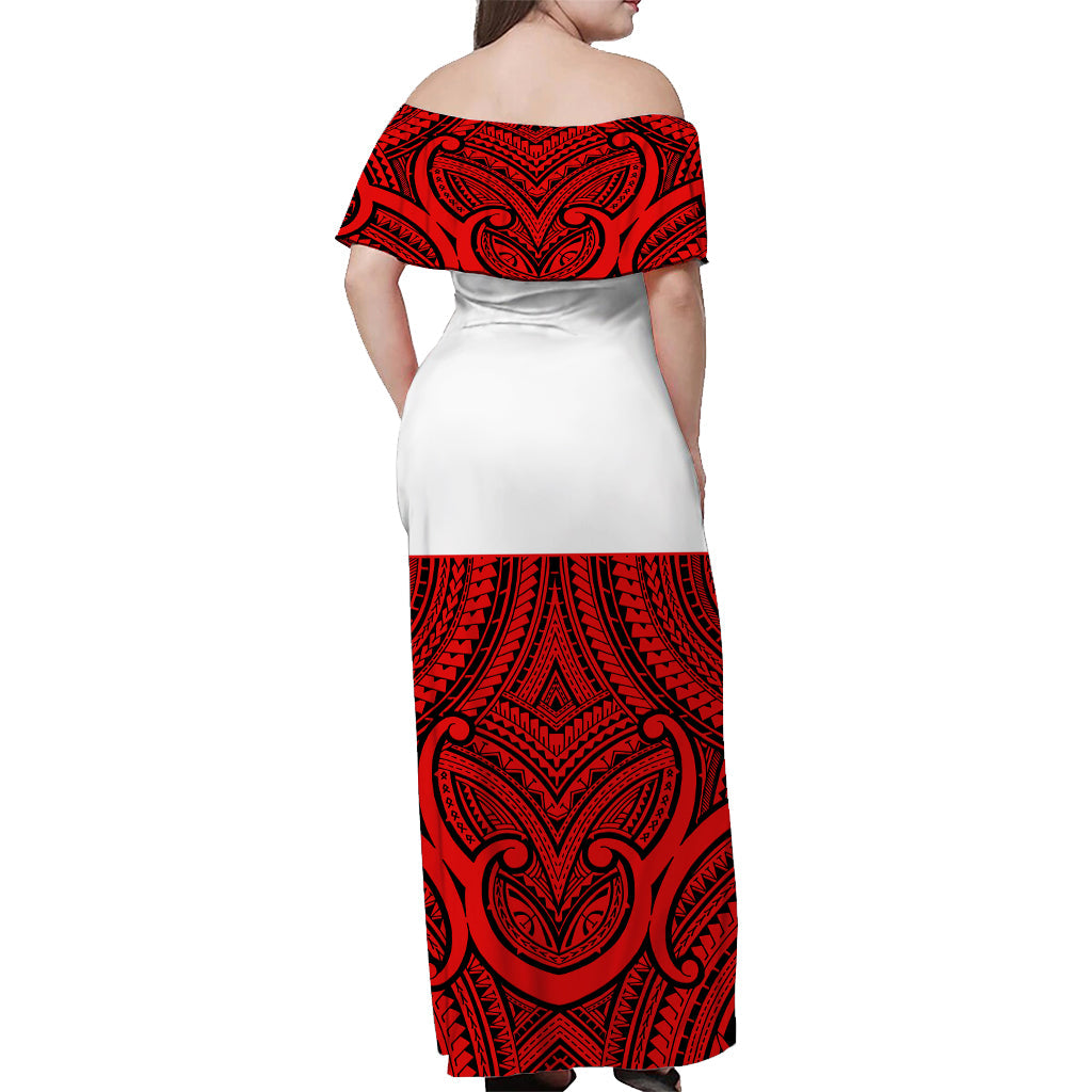 New Zealand Maori Off Shoulder Long Dress Ver.01 - Vibe Hoodie Shop