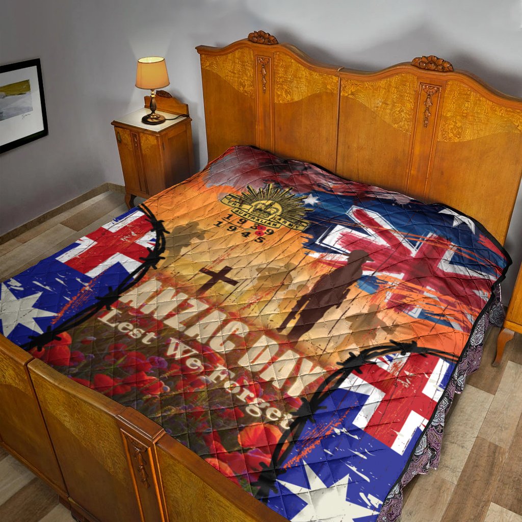 Australia ANZAC Day 2021 Premium Quilt - ANZAC Day Commemoration 1939 - 1945 - Vibe Hoodie Shop