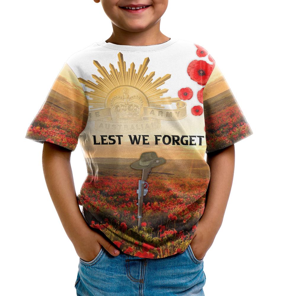 ANZAC Day 2021 T shirt Kid - We Will Remember Them - Vibe Hoodie Shop