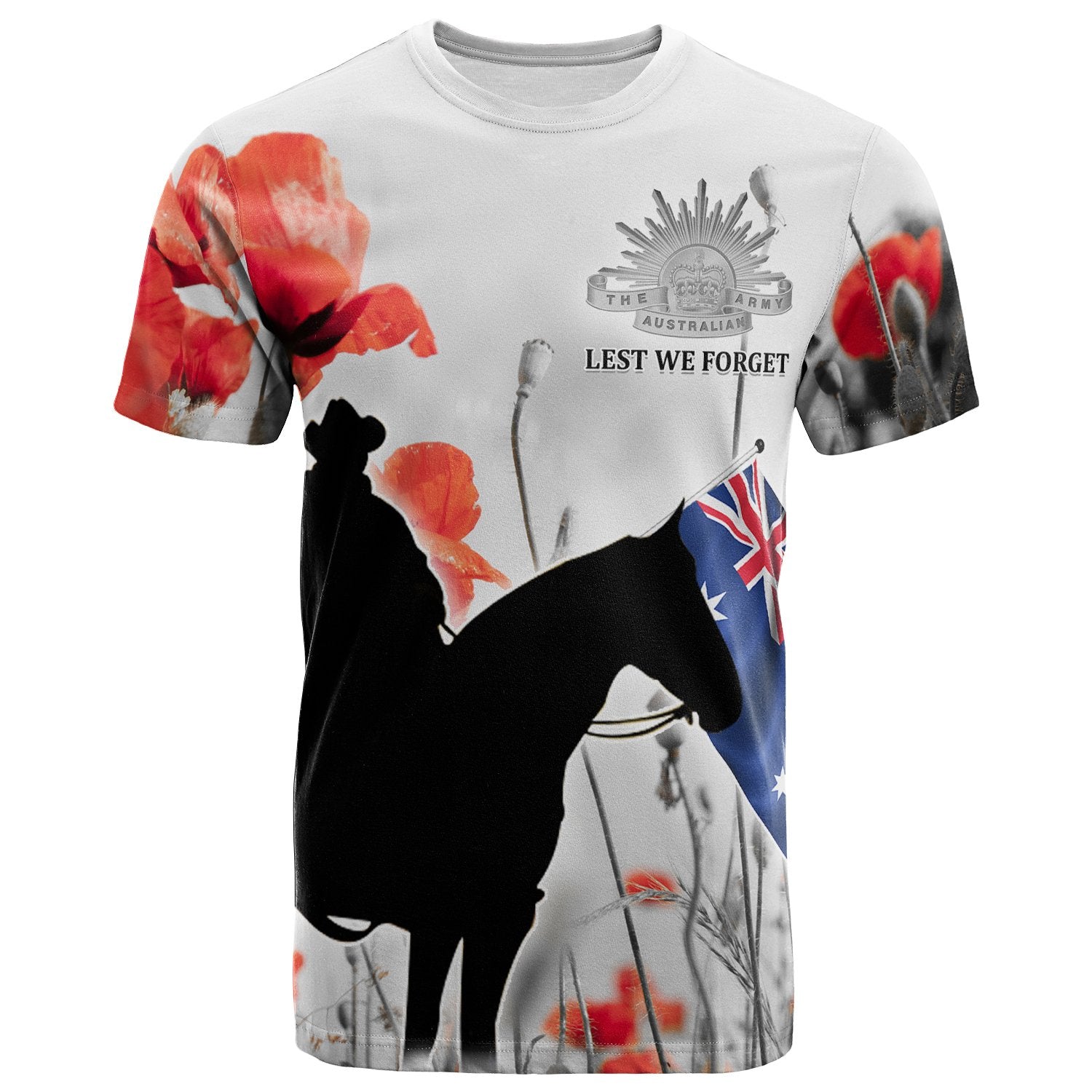 ANZAC Lest We Forget T shirts - Australian Light Horse - Vibe Hoodie Shop