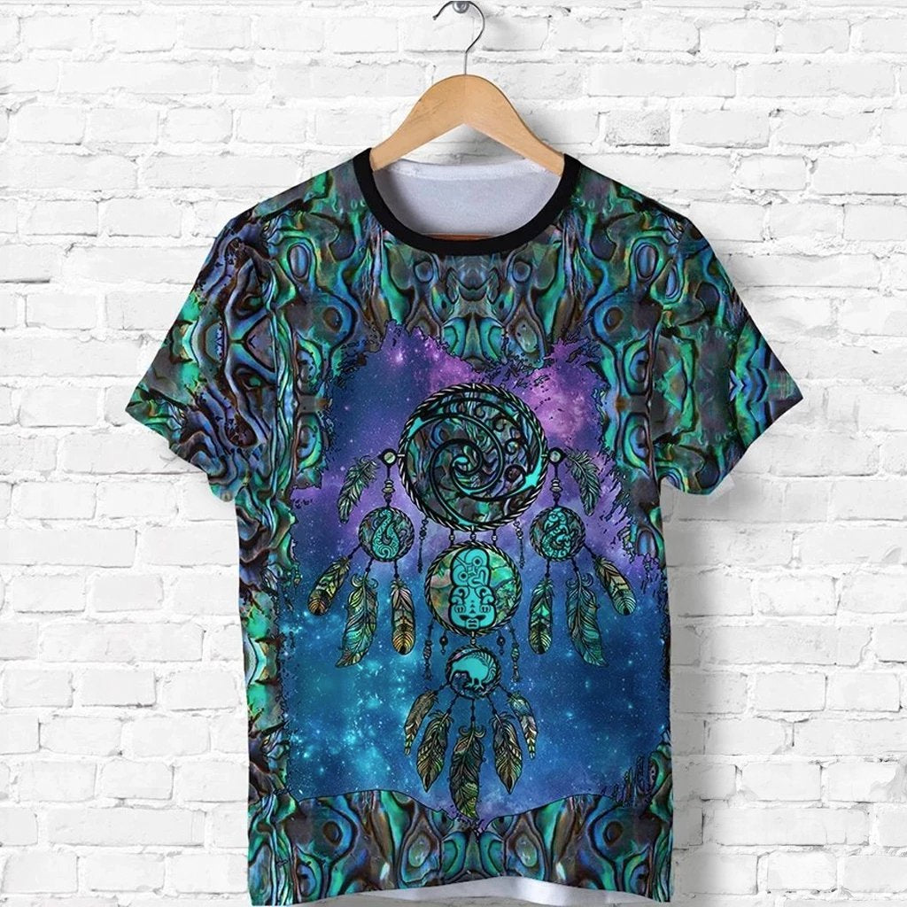 New Zealand Paua Shell Dreamcatcher T shirt - Vibe Hoodie Shop