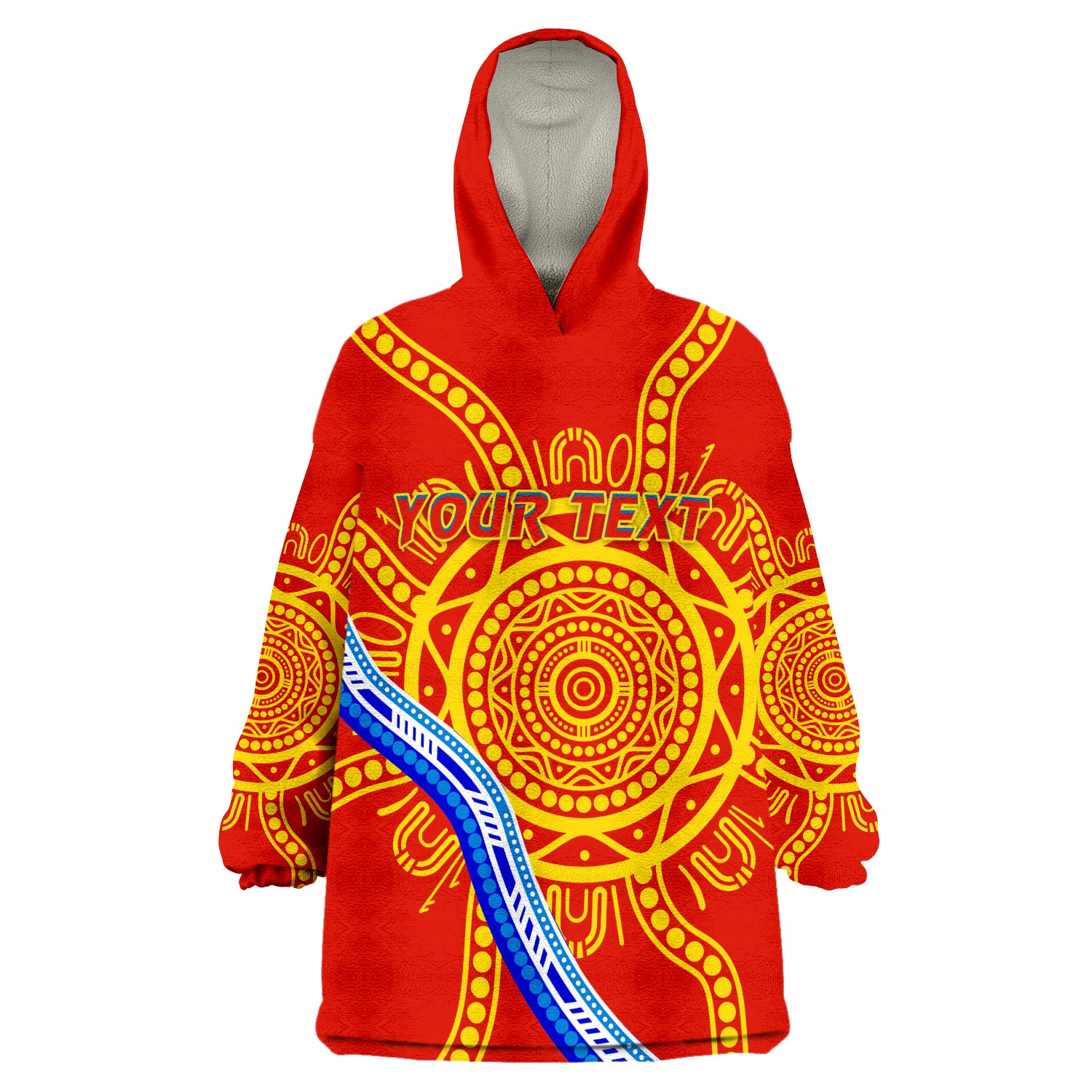 (Custom Personalised) Suns Football Royal Gold Coast Wearable Blanket Hoodie - Vibe Hoodie Shop