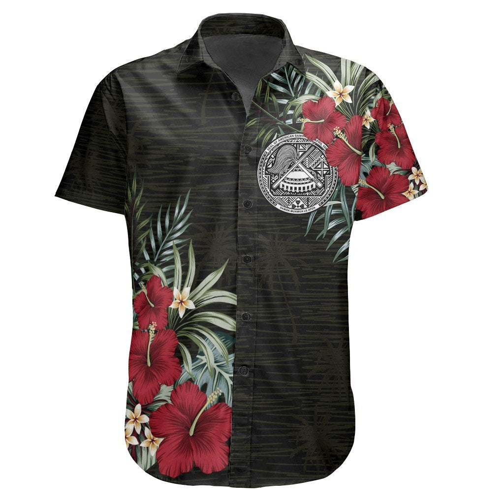 American Samoa Hibiscus Short Sleeve Shirt - Vibe Hoodie Shop