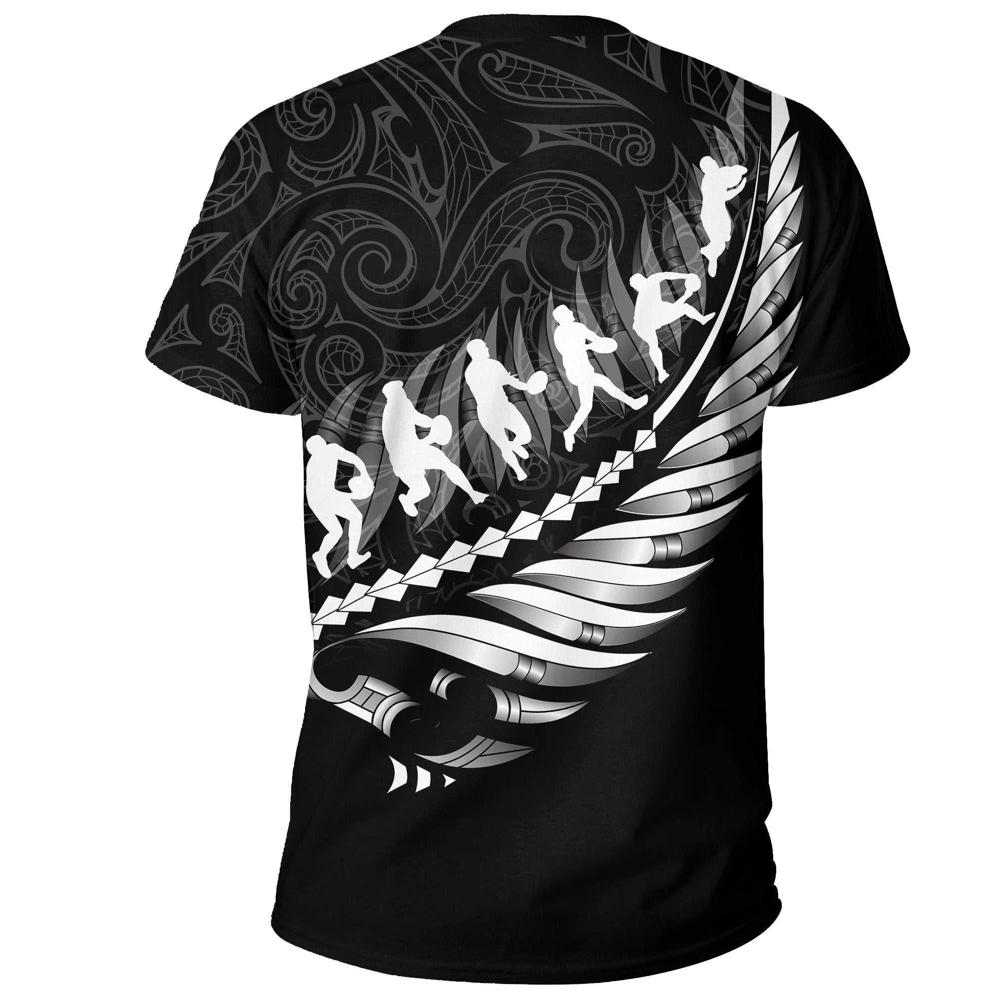 Aotearoa New Zealand T shirt - Maori Fern Rugby - Vibe Hoodie Shop