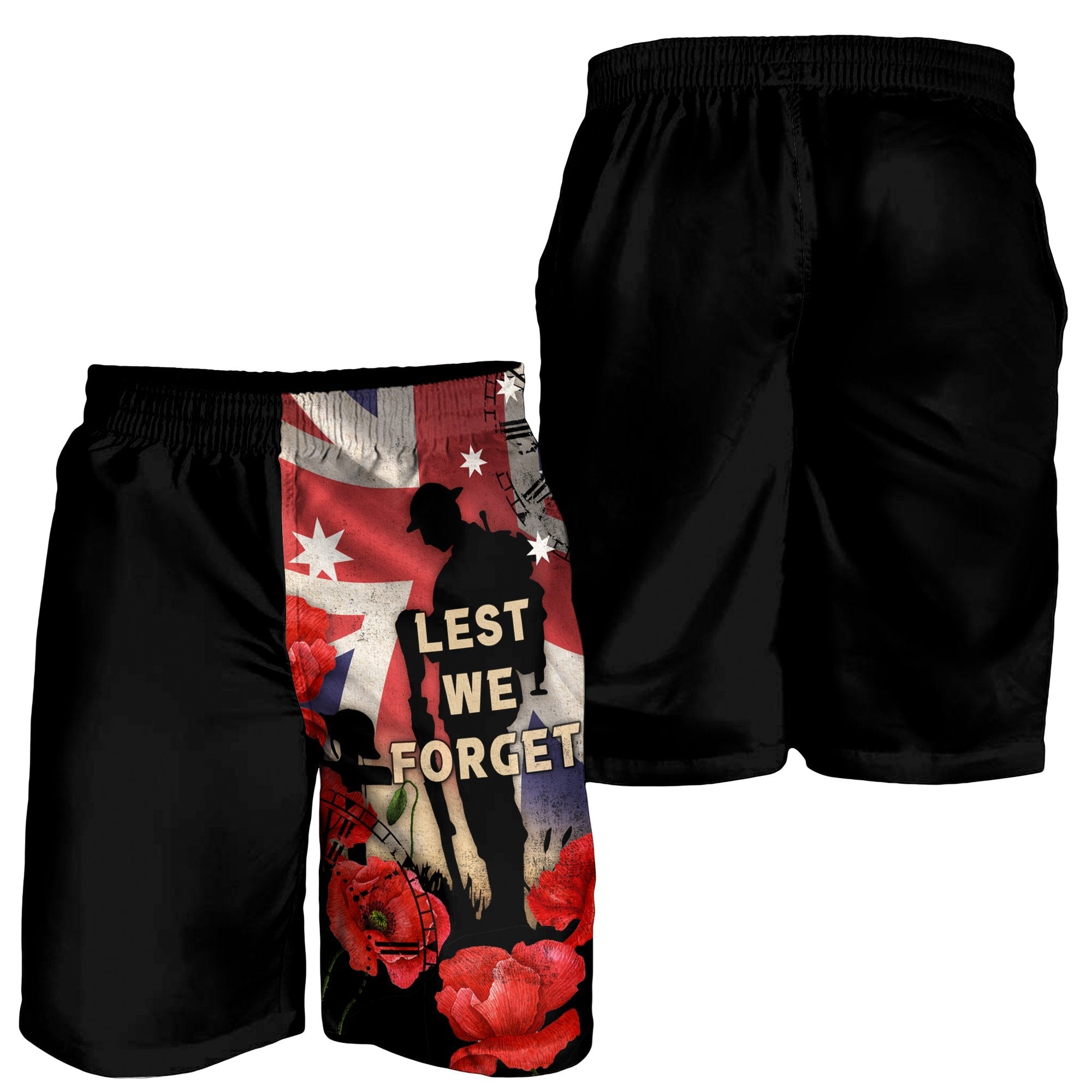 ANZAC Men's Shorts - A Day We Will Never Forget - Vibe Hoodie Shop