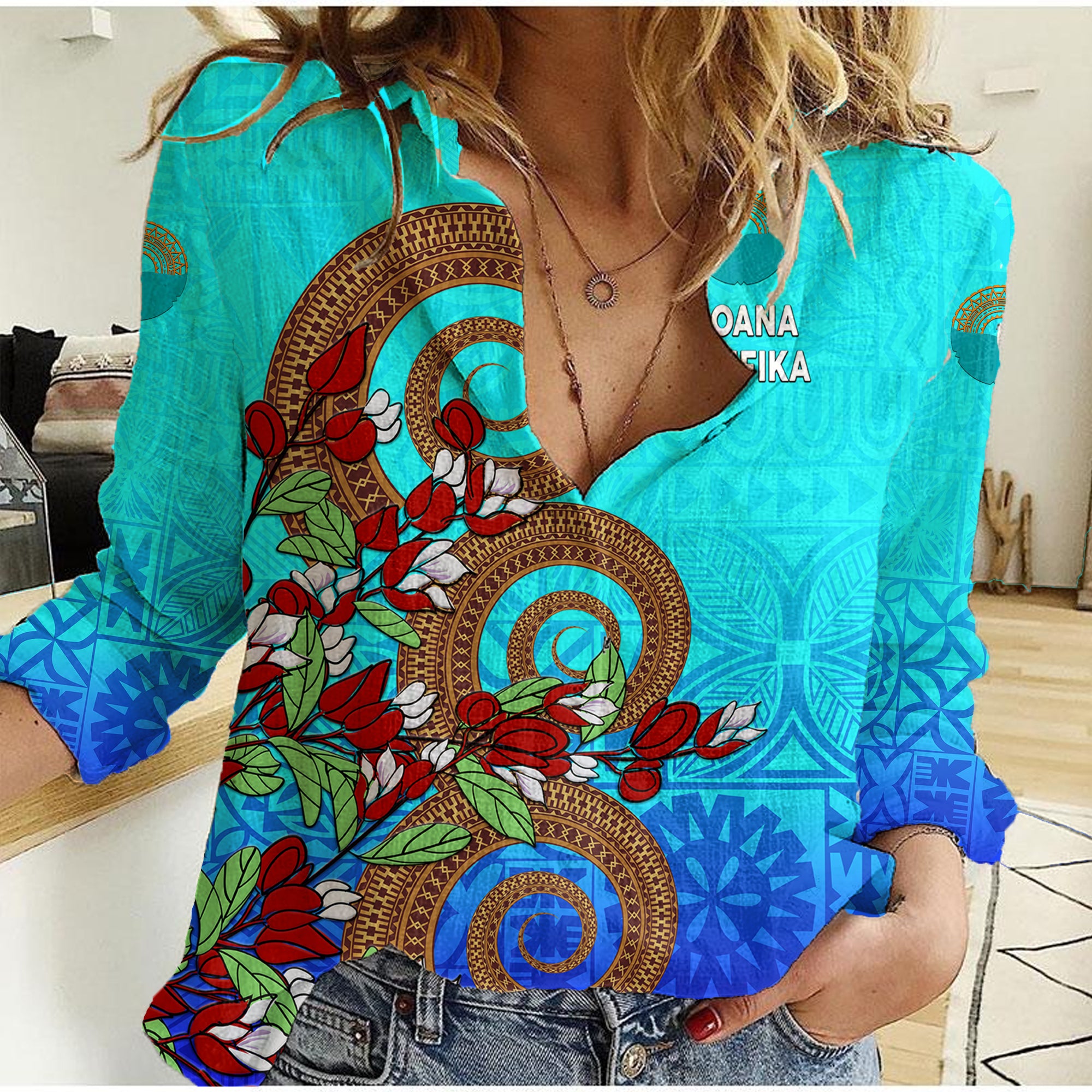 (Custom Personalised) Moana Pasifika Super Rugby Tapa Pacific Island Tapa Tagimaucia Vibes Women Casual Shirt - Vibe Hoodie Shop