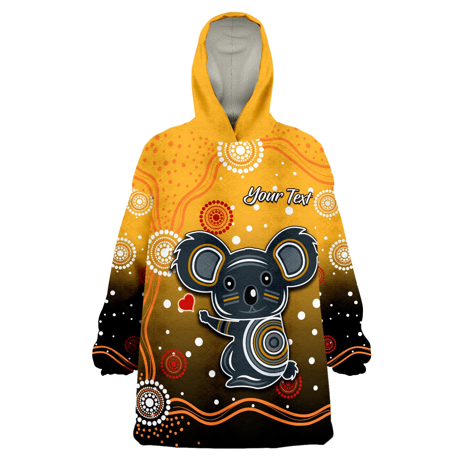 (Custom Personalised) Koala Indigenous Aboriginal Aussie Wearable Blanket Hoodie - Vibe Hoodie Shop