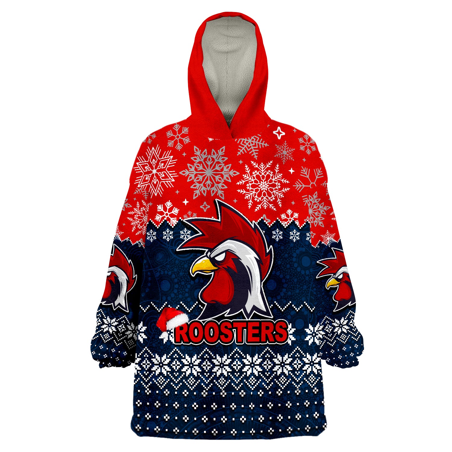 Roosters Rugby Christmas 2022 Wearable Blanket Hoodie - Vibe Hoodie Shop