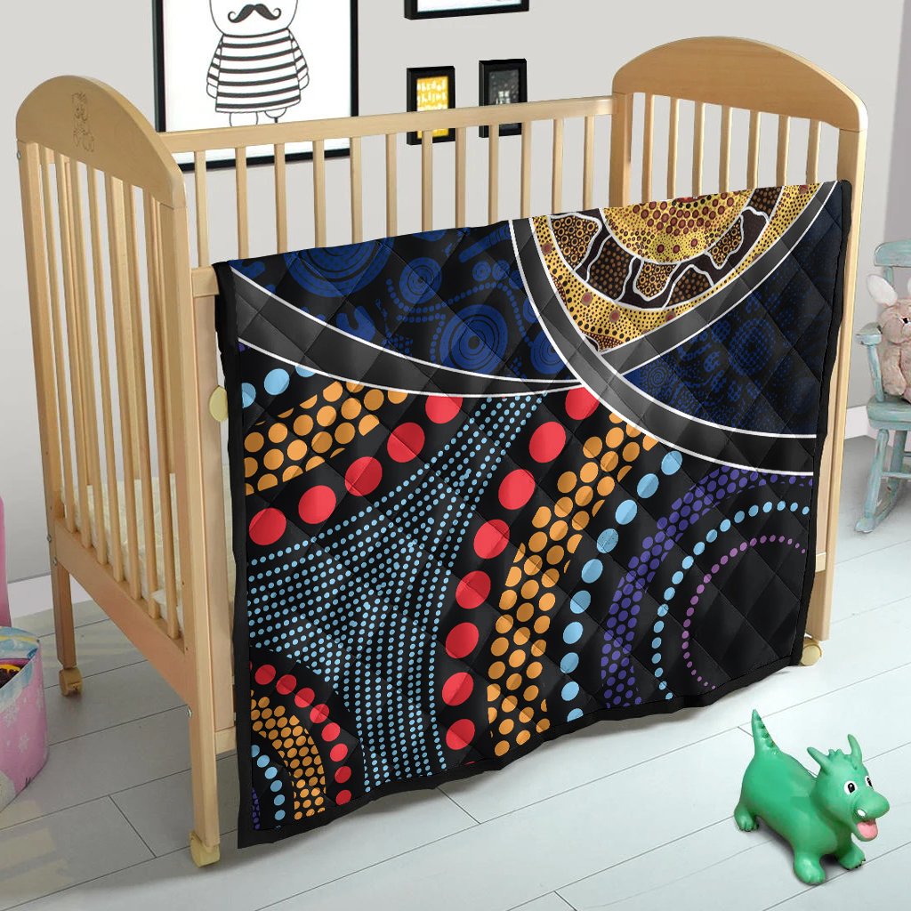 Australia Premium Quilts - Aboriginal Dot Panting Art With Snake - Vibe Hoodie Shop